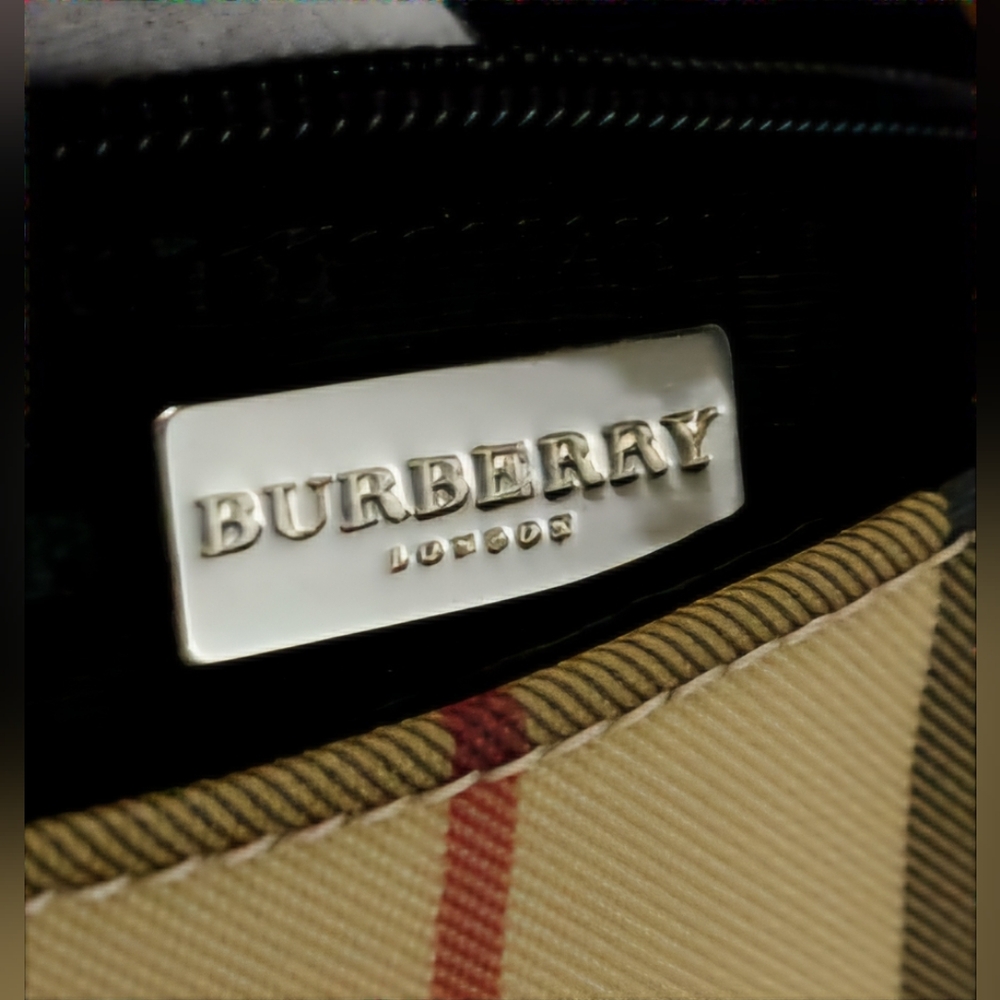 Burberry London Beige Leather & Coated Canvas Novacheck Shoulder Bag - Picture 11 of 13